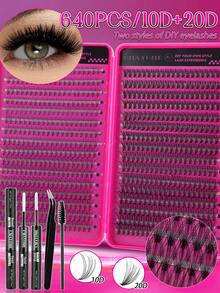 640/544 Cụm lông mi giả riêng lẻ, 9-16mm D Curl 10D + 20D / 30D + 40D / 50D + 60D / 80D + 100D Sách mi dung lượng lớn, Bộ nối mi mỏng và tự nhiên, Cụm mi có keo dán mi, Cọ mi và nhíp, Thân thiện với người mới bắt đầu, Thích hợp cho gia đình, du lịch, tiệc tùng và làm quà tặng Giáng sinh - Màu Hoa hồng đỏ - Xem 14