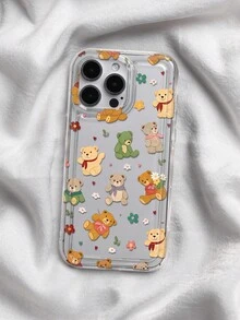 Floral Toy Bear Print Clear Case Compatible With IPhone 13/11/17/17pro/16/14/15/15pro/15 Plus/15 Promax/7plus/8plus/X/Xs Max/Xr/11pro/12pro/13pro/14pro/12mini/13mini/11promax/12promax/13promax/14promax/14plus/17pro Max/17Air/6/6s Plus/7/8/16Pro/16plus/16promax/Se2/17promax&Compatible With Samsung Galaxy/A54/A14/A12/A13/A15/A32/A33/A24/A52S/S20/S21/S22/S23/S24/S23Plus/S24ultra/S25/A15/A33/A23 - Multicolor - View 3