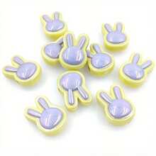 10pcs Colorful UV Cross Hole Rabbit Head Acrylic Beads For DIY Jewelry Making, Necklaces, Bracelets, Earrings, Handicraft Accessories - 10Pcs - 查看 14
