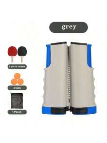 1 Set Portable Ping Pong Set: Quick Assembly, Includes Rackets, Balls And Retractable Net, Suitable For Indoor/Outdoor Recreation, Random Color Ping Pong Balls