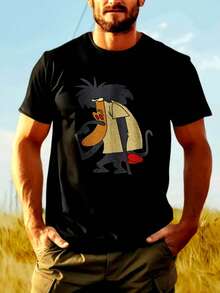 Men T-Shirts - 黑色 - 查看 1