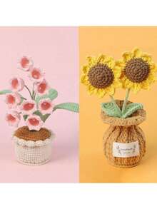 DIY钩编情人节礼物，DIY仿真花束，手工编织郁金香花束，玫瑰，仿真花，桌面装饰，墙面装饰，人造花，适合作为生日礼物、周年纪念礼物、母亲节礼物、圣诞礼物、活动和家居装饰，情人节礼物 - 彩色 - 查看 9