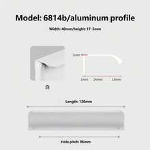 مقبض خزانة طويل مثبت على الحافة بتصميم بسيط، مقبض درج وباب خزانة مذهب مثبت جانبيًا مخفي