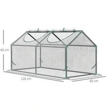 Outsunny Greenhouse With Window, PVC Greenhouse 120x60x60, Transparent House For Tomatoes And Early Planting Bed On Site - 1 - View 7