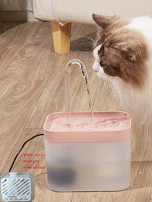1个自动宠物饮水器，猫狗适用电动饮水碗 - 粉色 - 查看 13