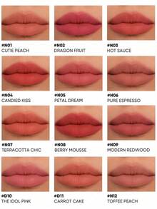 JUDYDOLL MATTE LIP POWDER CUSHION CREAM, Orange Blossom Lip Powder Cream, Matte Lip Gloss, Lipstick, Lip Mud, Non-Drying, Smooth, Long-Lasting, Smudge-Proof, Suitable For Makeup, Parties, Dates, Gifts, Holidays - N19 - 查看 7