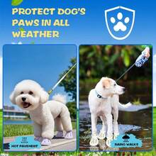 Dog Shoes Hot Pavement, Waterproof Dog Shoes Small Medium Dogs, Breathable Non - Slip Dog Boots Paw Protectors With Rubber Soles, Dog Booties Beach And Snow Purple, Medium - 粉紅色+大號 - 查看 6