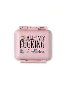 Caja de medicina de mini 6 rejillas, caja de medicina portátil de seis rejillas, caja de almacenamiento sellada para píldoras, caja de almacenamiento para 6 días a la semana, diseño artístico de letras con margaritas blancas y girasoles, organizador de píldoras de viaje con 6 compartimentos, caja de píldoras diaria para vitaminas, pequeño contenedor de píldoras para bolso, organizador de medicina, estuche de almacenamiento con dije de letra, regalo de Navidad, Día de San Valentín - Multicolor - Ver 14
