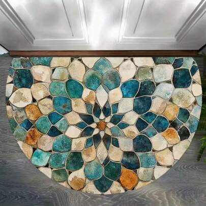 1件装彩色瓷砖图案门垫，小地毯，地垫，家居装饰，区域地毯，户外地垫，卧室地毯，可水洗地毯