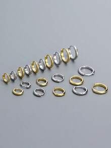 FOREVER QUEEN 1对S925纯银小耳环，轻巧精致，14K白金镀层，迷你耳骨穿孔耳夹，耳环耳钉，男女通用，尺寸5mm/6mm/7mm/8mm/Pmm