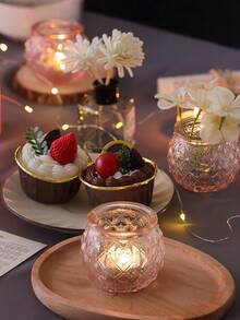 Bộ 6/12 chân nến màu hồng, chân nến tealight thủy tinh màu hồng, thích hợp trang trí bàn tiệc cưới, tiệc cô dâu, tiệc trà phong cách Boho, quà tặng tiệc cưới, trang trí nhà cửa, trang trí tiệc màu hồng, Ngày Valentine. - Hồng - Xem 9