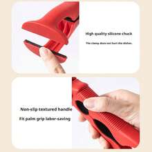Hot Plate Gripper - 3-In-1 Hot Plate Gripper, Multi-Angle Anti-Scald Bowl Holder Clip, With Lock & Bottle Opener Includes For Hot Bowl Cozy Holder - Hot Pink - View 4