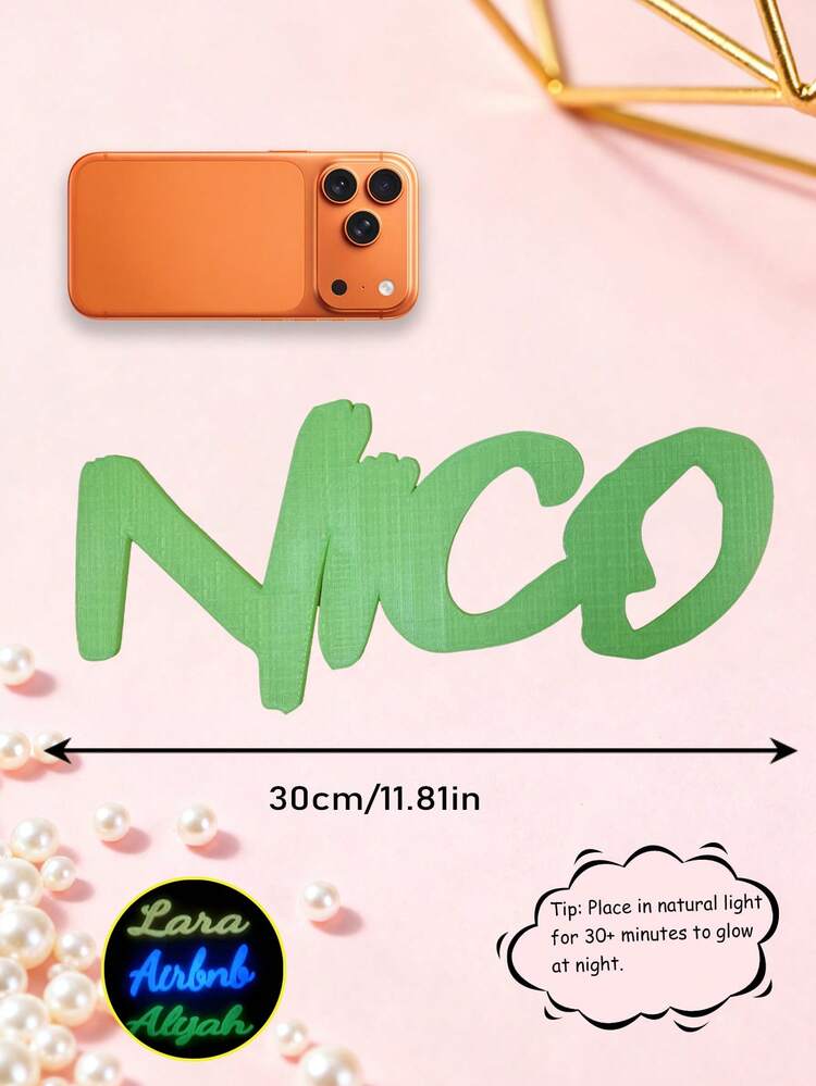 Placa de identificação iluminada personalizada (1 unidade), placa de identificação personalizada em TPU, placa decorativa personalizada com efeito de iluminação, impressa em 3D, decoração personalizada para quarto ou ambientes internos, fácil de pendurar e instalar, adequada para quarto, parede, porta, berçário, quarto infantil, decoração de quarto, multifuncional, durável e decorativa. - Multicolorido - Ver 11