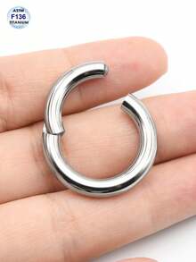 1 sztuka lekkich, kwalifikowanych ASTM F136 tytanowych kółek do nosa z zawiasami, do przegrody nosowej, chrząstki, helisy, Daith, Tragusa, Rook Conch, wargi, płatka ucha, kolczyk do przegrody nosowej dla kobiet i mężczyzn, biżuteria do ciała, duży rozmiar 10G, 8G, 6G, 8-19 mm