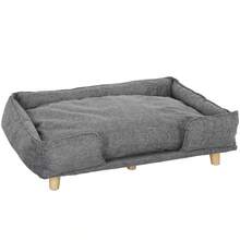 PawHut Dog Sofa, Pet Sofa, Pet Bed, Cushionable And Washable, Natural + Dark Gray - 1 - View 8