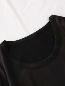 Camiseta Divertida De Dibujos Animados Impresa, Top Casual De Cuello Redondo Y Manga Corta Para Primavera Y Verano, Ropa De Mujer. - Oscuro - Ver 6