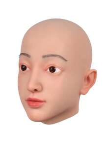 Cute Girl Cosplay Silicone Full Head Mask With Realistic Skin Texture, See-Through Vision And Audio Function, Suitable For Costume, Christmas, Halloween, Home Use, Private Party And Masquerade Ball, Unisex - Multicolor - View 2