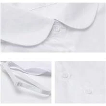 Detachable Dickey Collar Blouse For Women, Fake Half Shirts Faux False Collar For Girls Favors - Round Collar, White - View 3