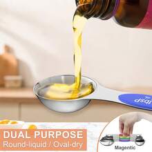 Magnetic Measuring Cup And Spoon Set With Leveler, Stainless Steel, Nesting Metal Spoons And Cups For Kitchen, Baking Supplies, Essential Kitchen Gadget Tools - 8PCS Magnetic Measuring Spoons Set With Leveler - View 4