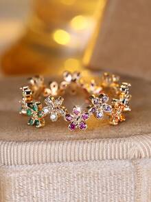 Vanel 时尚优雅花卉设计复古波西米亚风戒指，适合日常佩戴和派对场合，女士奢华珠宝，日常饰品 | 复古波西米亚风戒指 | 精湛工艺 - 戒指 - 查看 8