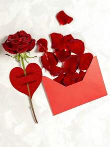 24/12/6 piezas Bolsa de almacenamiento de cubiertos con forma de corazón, Juego de cubiertos con forma de corazón de fieltro para fiesta de citas, Juego de cubiertos con forma de corazón de fieltro rojo, Decoración de mesa para el Día de San Valentín, Bolsa de cubiertos, Juego de cubiertos, Romántico y sencillo juego temático de bosque para boda del Día de San Valentín, Decoración de habitación, Decoración del hogar - Multicolor - Ver 3