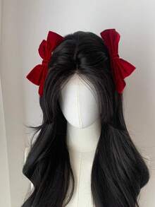 26英寸黑色卷发假发，女士长款波浪假发，角色扮演假发，日常佩戴合成假发（不含配饰） - 黑色 - 查看 8