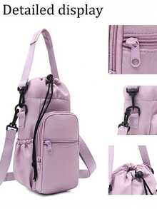 1 PIEZA Bolsa personalizada ajustable para botella de agua con correa para el hombro, funda aislante protectora, portabotellas cruzado, con bolsillo para teléfono, mochila con múltiples agujeros para botellas, portabotellas de bolsillo portátil para exteriores y casual, soporte para teléfono y organizador, ligero para fitness, viajes, senderismo, uso diario - regalo ideal para entusiastas de actividades al aire libre, organizador de viaje compacto, material duradero, perfecto para un estilo de vida activo. - Multicolor - Ver 3