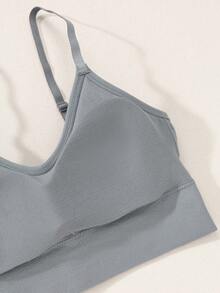 5pcs High Support V Neck Soft Comfortable Breathable Seamless Sports Bra