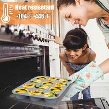 1个灰色硅胶蛋形模具，硅胶煎饼烤盘，不粘纸杯蛋糕衬垫，圆形挞模，彩色糖粒装饰，可放入洗碗机清洗 - 彩色 - 查看 5