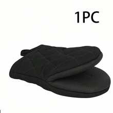 1 Guante de horno resistente a altas temperaturas de 500 °F, Almohadilla para el pie del horno con superficie antideslizante y anillo colgante, adecuado para asar a la parrilla, hornear, cocinar y asar (Negro) - Negro - Ver 9
