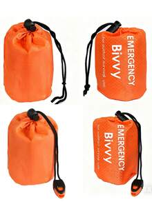 Portable Emergency Sleeping Bag, Survival Shelter Bag, Polyester Film Insulated Emergency Blanket, Lightweight Portable Shelter, Suitable For Camping, Hiking, Outdoor Activities, Backpacking, Outdoor Enthusiasts, Disaster Preparedness, Winter Sleeping Bag - Orange - View 11