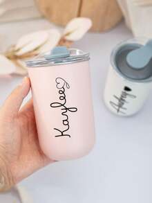 1个定制不锈钢旅行杯 - 双层隔热咖啡杯，可定制姓名，冷饮杯 | 优雅雾面 | 双层隔热，咖啡杯，可重复使用，多功能，装饰性强，时尚精致，可定制，个性化，独特，送给他的理想礼物，送给她的理想礼物，送给男朋友，女朋友，爸爸，妈妈，家人，朋友，儿子，女儿，学生，上班族，孩子，办公室，茶室，学校，家庭，时尚设计 - 彩色 - 查看 6