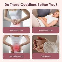Cordless Heating Pad For Period Cramps: Portable Menstrual Heating Belt With 3 Heat Levels 4 Massage Modes - Wearable Waist Heating Pad For Women Girls - 粉色 - 查看 4