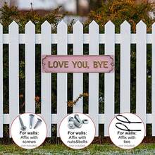 2D Flat "Love You Goodbye" Metal Sign, 16 * 4 Inch "Love You, Goodbye" Metal Decorative Plaque, Modern Love Themed Metal Mural, Multi-Purpose Family Themed Wall Decor, Suitable For Home, Entrance, Corridor, Room, Wedding Decor, Novel Street Signs - Màu Hồng baby - Xem 4