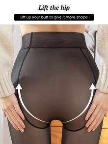 Thick Warm & Comfortable Pantyhose, Women's Winter Thermal Lined Tights, High Waist Elastic Slim Sexy Semi-Sheer Pantyhose, 220g Comfortable Pantyhose Underwear - Clear - View 5