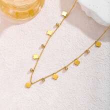 Women's Necklace In 18K Titanium Steel, Modern Style, Fade-Resistant, With Heart, Butterfly, And Star Pendants. Sophisticated Design, Inspired By European And American Styles. - 金色 - 查看 4