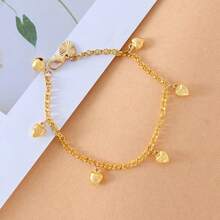 Nuevo brazalete de cadena lisa estilo francés para regalar a la novia o a la mamá como regalo de cumpleaños - Dorado - Ver 5