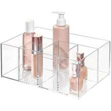 InterDesign Cabinet to Hold Makeup Beauty Products Hair Accessories – 5 Compartments, Clear Clarity Cosmetic & Vanity Organizer, 5 Section, White(Transparente) - Multicolor - Ver 1
