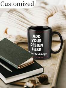 1个可定制陶瓷马克杯/杯子，可定制图案咖啡杯，可定制双面照片/Logo/文字名称 - 大容量，厚杯身，多种颜色可选。个性化照片周年纪念马克杯。 - 多色 - 查看 4