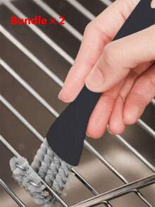 2pcs Barbecue Cleaning Brush Set, Stainless Steel Grill Cleaning Brush With Handle, Reusable Metal Bristles, Non-Stick Barbecue Accessories, Suitable For Garden Outdoor Grilling, Efficient Maintenance Of Grill, Barbecue Accessories, Post-Party Cleaning Items, Christmas Party Post-Cleaning Items - Multicolor - View 9