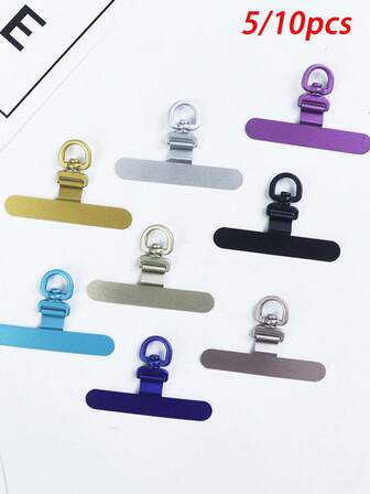 1/5/10ชิ้น แฟชั่นมินิมอล 360° แผ่นรองโทรศัพท์โลหะสแตนเลสกันรอย, คลิปโทรศัพท์ทรง I, พวงกุญแจสายคล้องโทรศัพท์, อุปกรณ์ DIY เคสโทรศัพท์