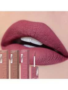 裸棕色哑光液体唇膏，丝绒性感深红色唇彩，不粘腻，持久唇妆 - 彩色 - 查看 9