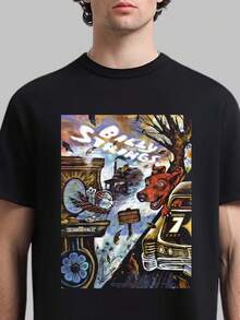 Black T-Shirt  With Popular Colors, Animal Patterns, Geometric Patterns, Tie Dye Patterns, Floral Patterns, Millennial Spicy Girl Style, Y2K Style, Basic Patterns, Floral Patterns, Loose,Fall Outfit For Women, Christmas Outfit Women,Tops,Fall Clothes For Women,Vestidos Elegantes De Mujer,Winter Clothes For Women,Niche Vitality, Plus A Comfortable Fit Billy Strings Pittsburgh 2025 T-Shirt, PPG Paints Arena Night 1 Event Poster Tee, Concert Merch, Sweatshirt - 黑色 - 查看 1