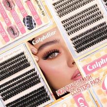 Calphdiar Eyelash Clusters 30D+40D+50D+60D+80D+100D Lash Clusters Wispy Individual Lashes 476PCS D-Curly Lash Extension 10-16MM Natural Lashes Clusters DIY Cluster Eyelash Extensions For Beginners - ColorA - 查看 8