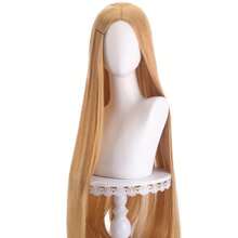 Peluca de Cosplay larga y recta de 40 pulgadas, pelucas de pelo sintético resistentes al calor con separación Central, Rubio, rosa, rojo y morado ZPFE - K002-01 - Ver 5