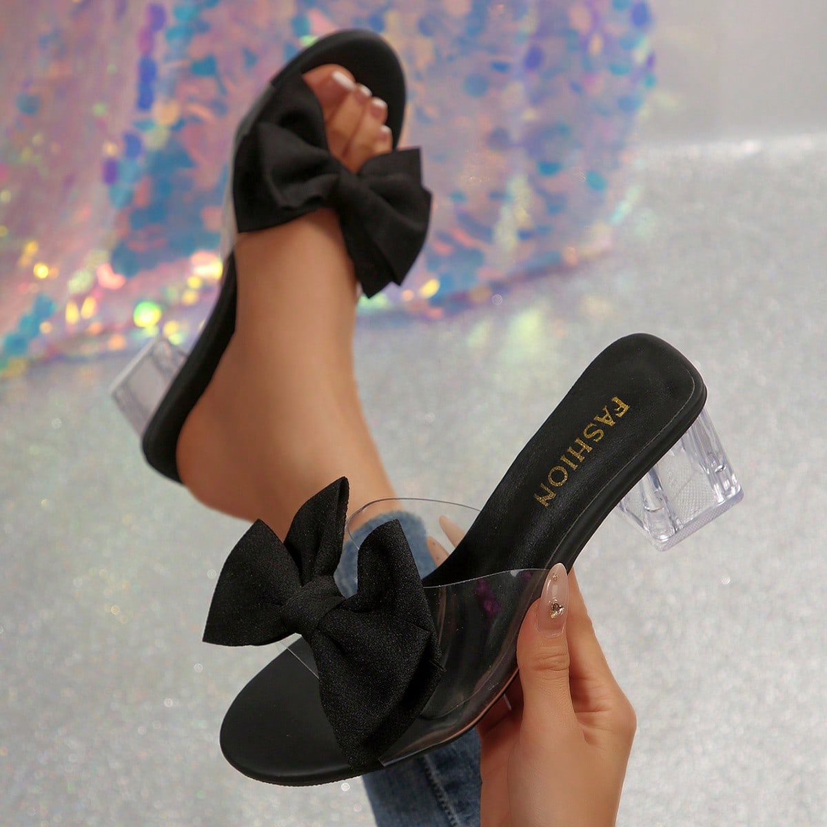 Sandalias de tacón alto con tacón grueso para mujer, con estampado de mariposa y floral, zapatos de princesa de moda para bodas