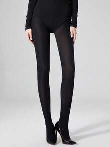 1 Pair Women's 40D Sexy Black Pantyhose, Sheer Tights, Fashionable Minimalist Leggings - Black - View 3