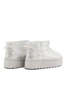 REVREAL Damen-Plateau-Stiefeletten – gemütlicher Slip-On-Stil - Silber - Übersicht 3