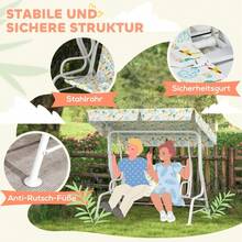 AIYAPLAY Children's Swing, Steel Frame, 2 Seats, 60 Kg Load Capacity, White - 1 - View 6