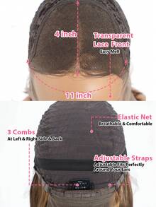 QVR QUEEN VIRGIN REMY QVR 高光泽波浪蕾丝前假发，真人发直发波浪蕾丝前假发，预先拔毛，带婴儿发，无胶波浪假发 - S4/27 - 查看 7